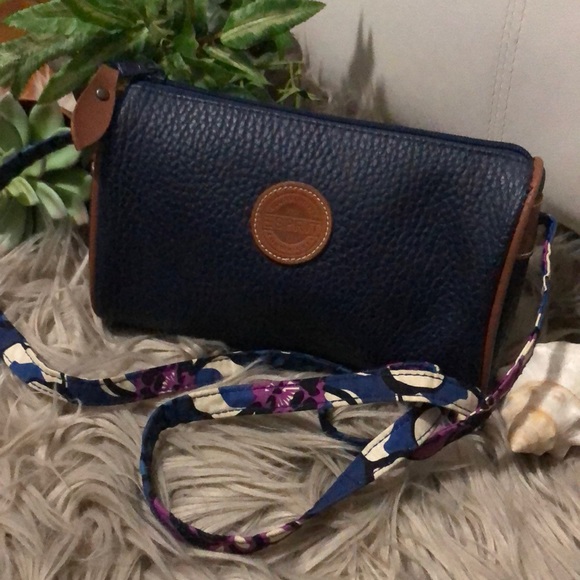 Vntg Esprit Crossbody With One of a kind DIY Vera Bradley Strap-8x5-Navy/Brown - Picture 2 of 14